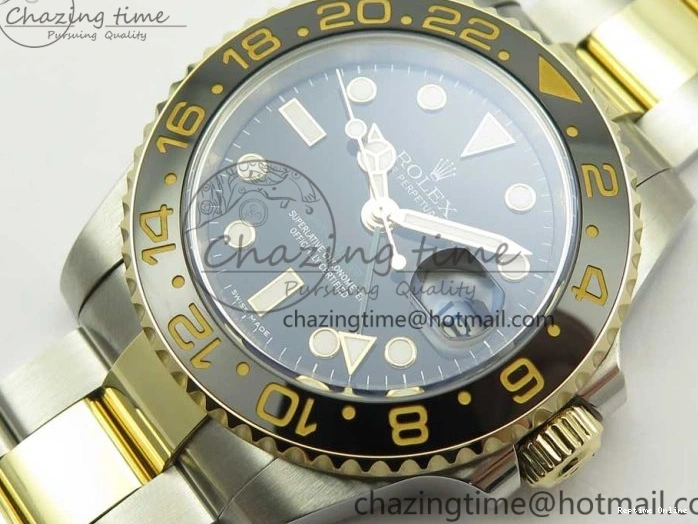 1219 Tailored GMT-Master II 116713 LN Black Ceramic Thick YG Wrapped 904L Steel 1:1 Noob Best Edition A3187 (Correct Hand Stack) 3304